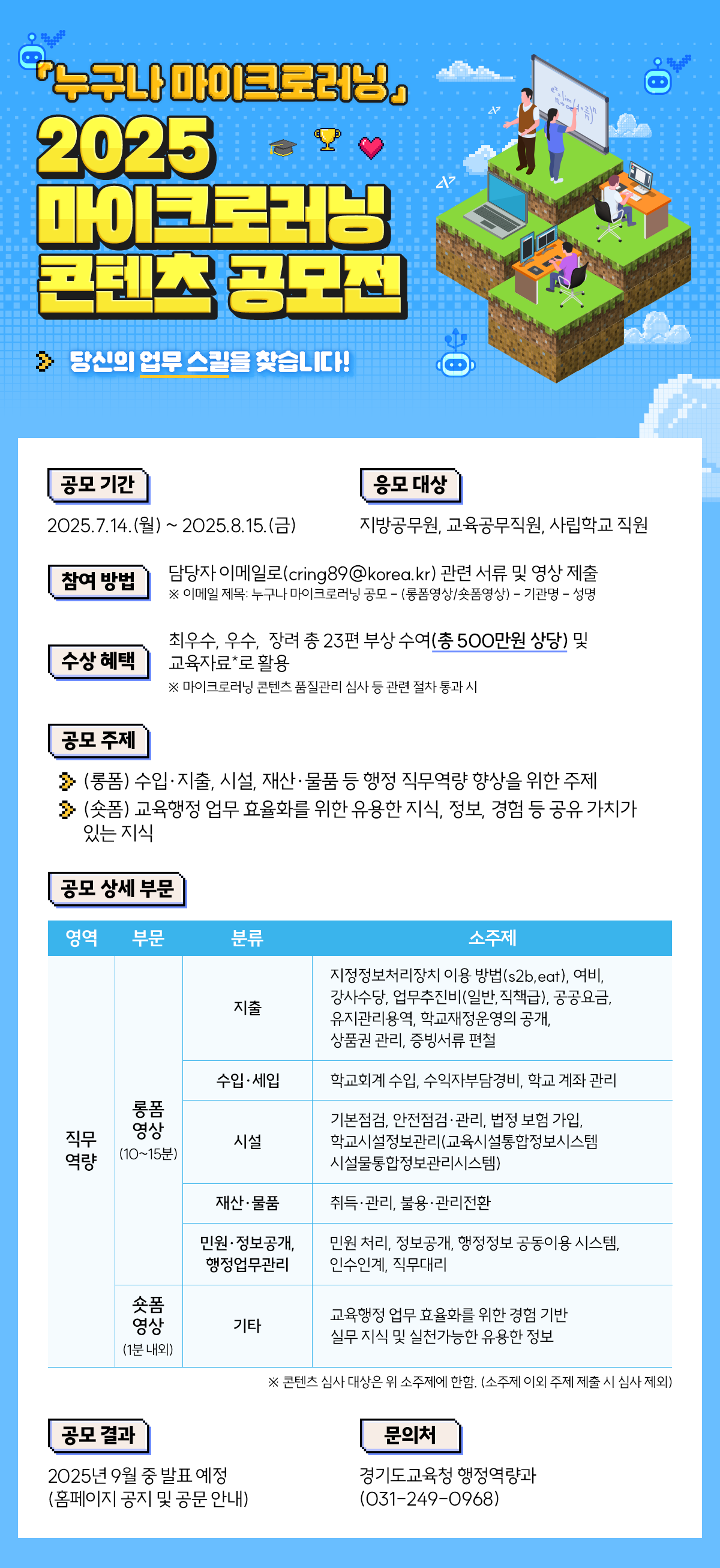 실무 행정 경험, 교육 콘텐츠로,  ‘누구나 마이크로러닝 ’공모전 개최2 이미지