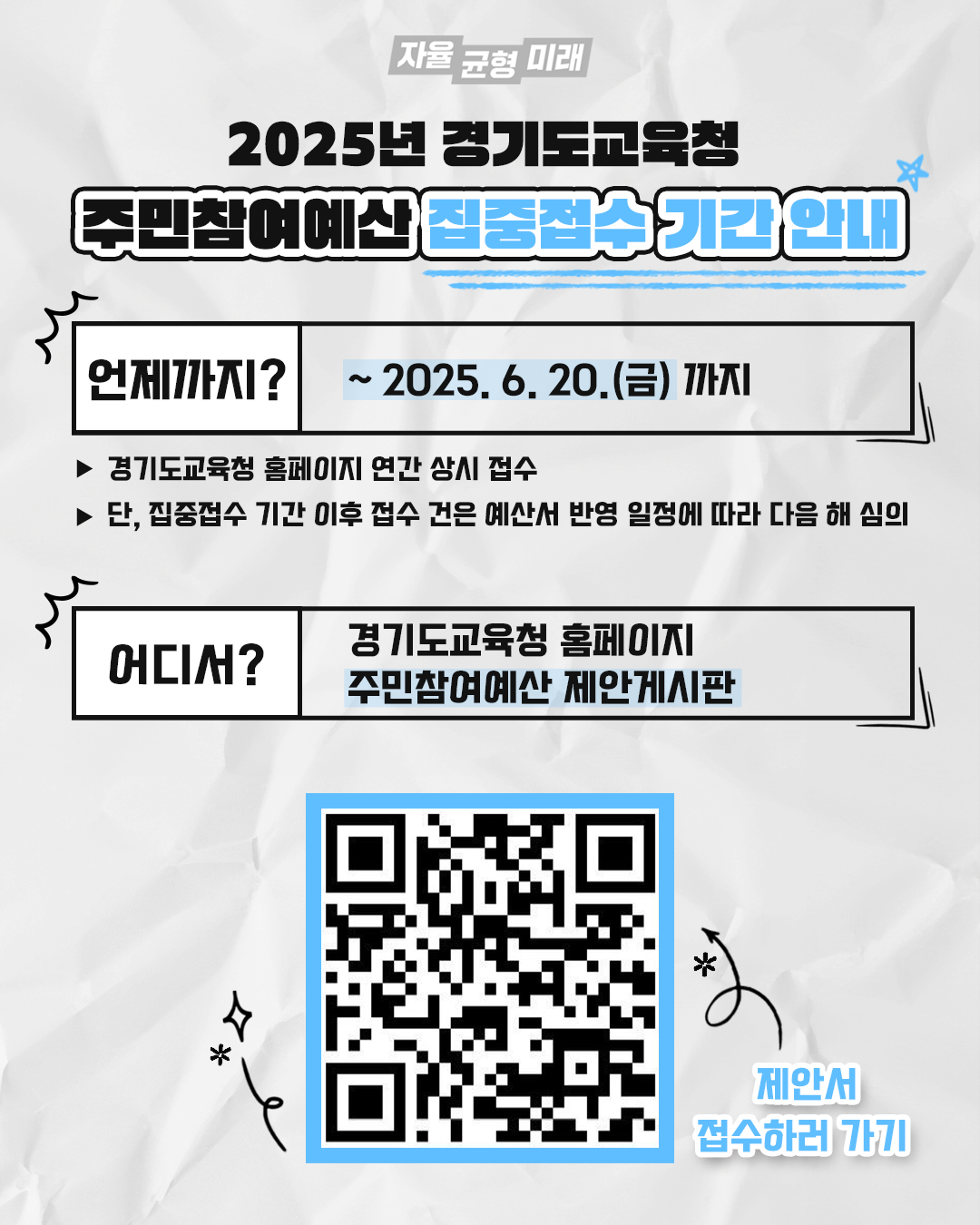 경기도민에게 예산편성 의견 듣는다  ‘2025 주민참여예산 제안서 집중접수’2 이미지