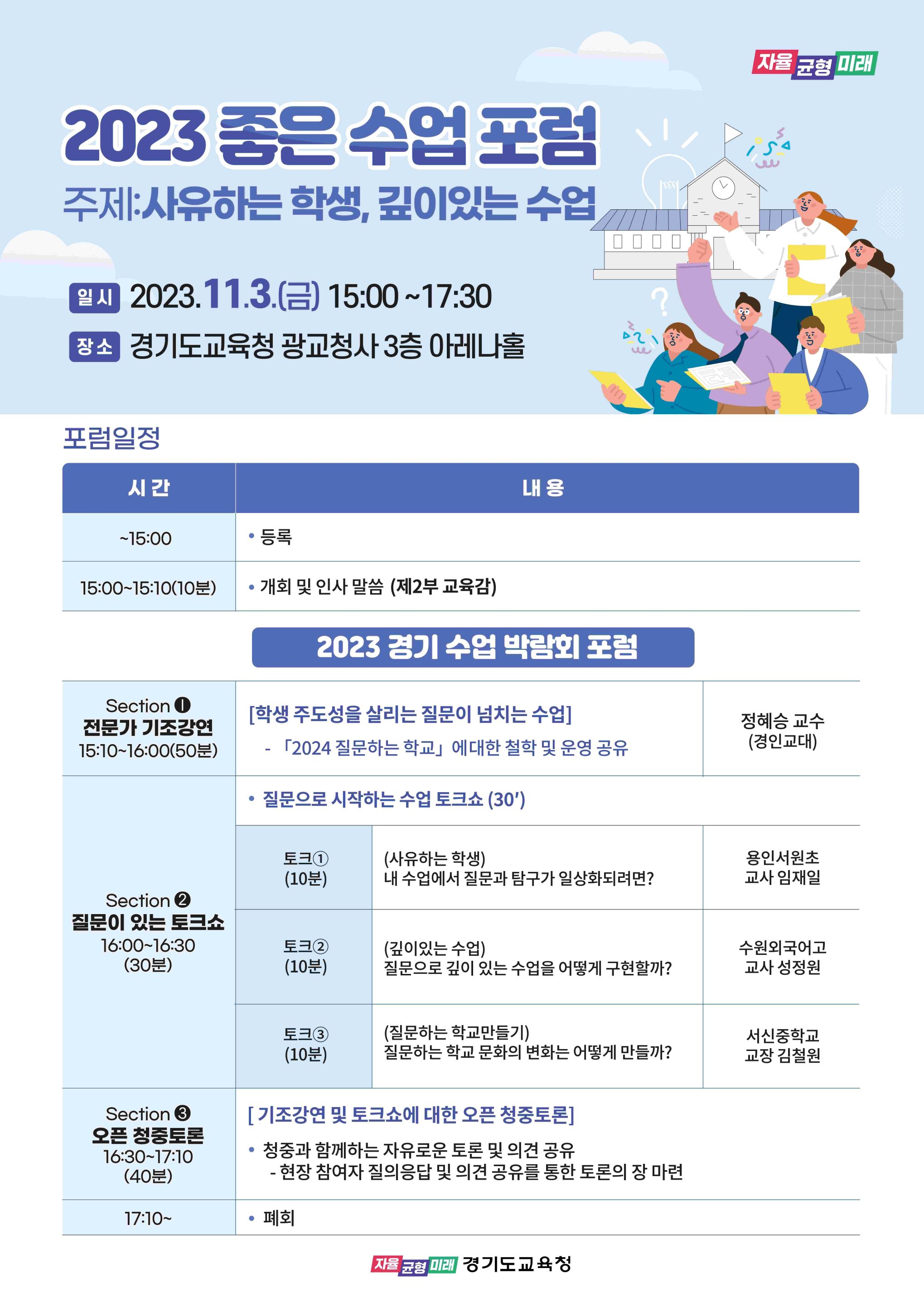 ‘2023 좋은 수업 포럼’ 개최 사유하는 학생, 깊이 있는 수업 찾는 여정 펼쳐2 이미지